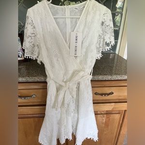 Selfie Leslie Saints and Secrets White Lace Dress